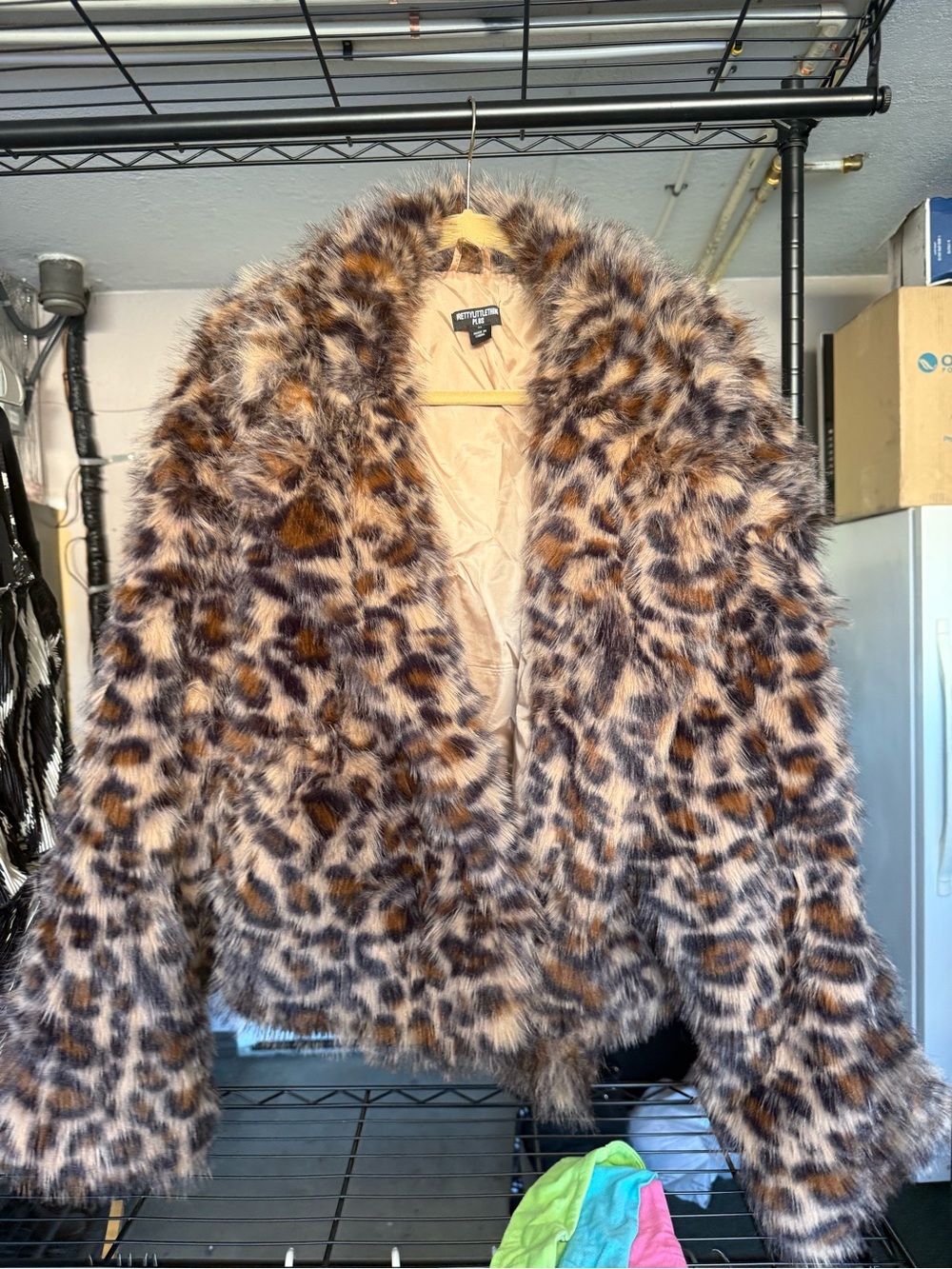 PrettyLittleThing Leopard Print Faux Fur Jacket - Brown & Black